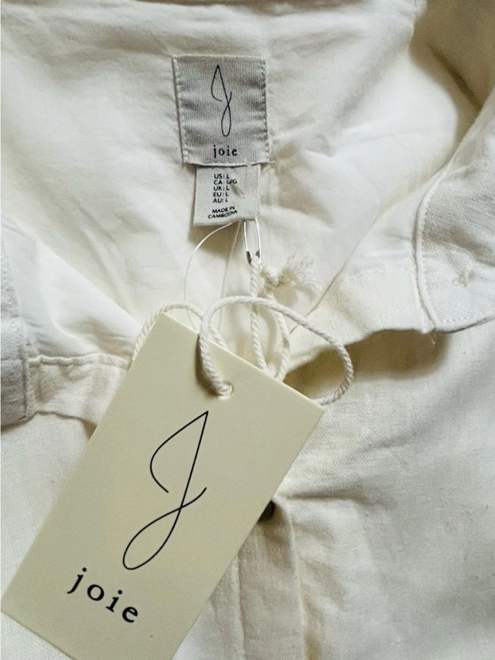 Joie Shirt Dress Linen Blend Button Front Belted Midi Neutral Minimalist - Picture 5 of 14
